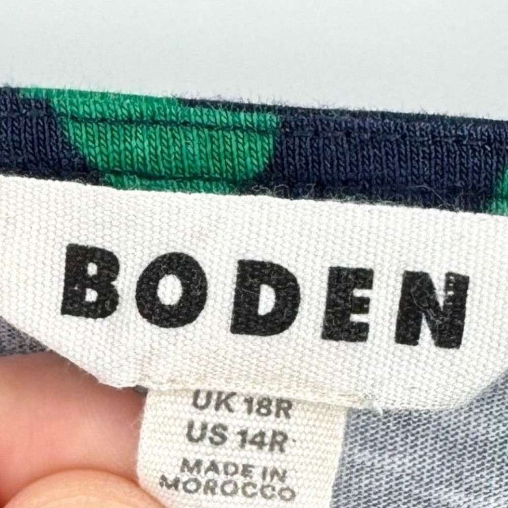 Boden Florrie Blue/Green Polka Dot Long Sleeve 100% Cotton Dress Women's 14R - Picture 11 of 12